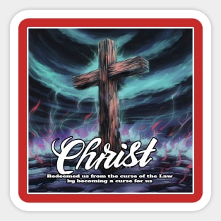 Cross of Redemption: Artistic Christian Imagery Galatians 3:13 Sticker